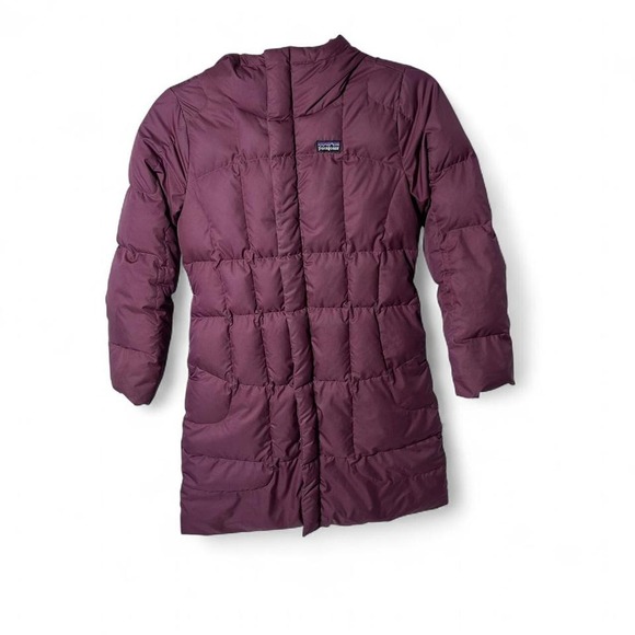 Patagonia Girls Goose Down Quilted Puffer Jacket Parka Medium purple magenta